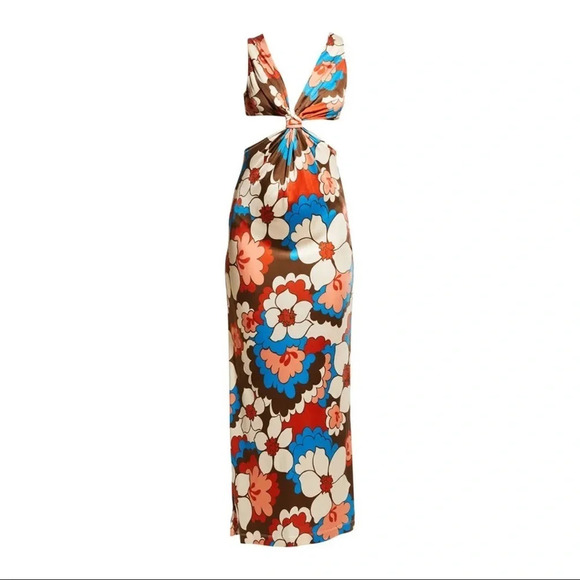 Ronny Kobo Sammy Knotted Cutout Dress Medium